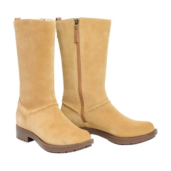 NWT Revitalign Kelso Mid Calf Boot Women 12B Tan Suede Leather Comfort Orthotic - Picture 1 of 11